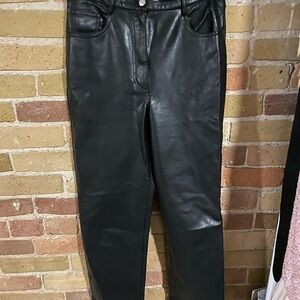 Aritzia Melina Black Faux Leather Pants